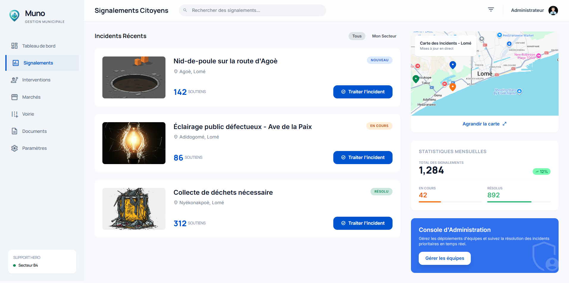 Interface Administration Muno